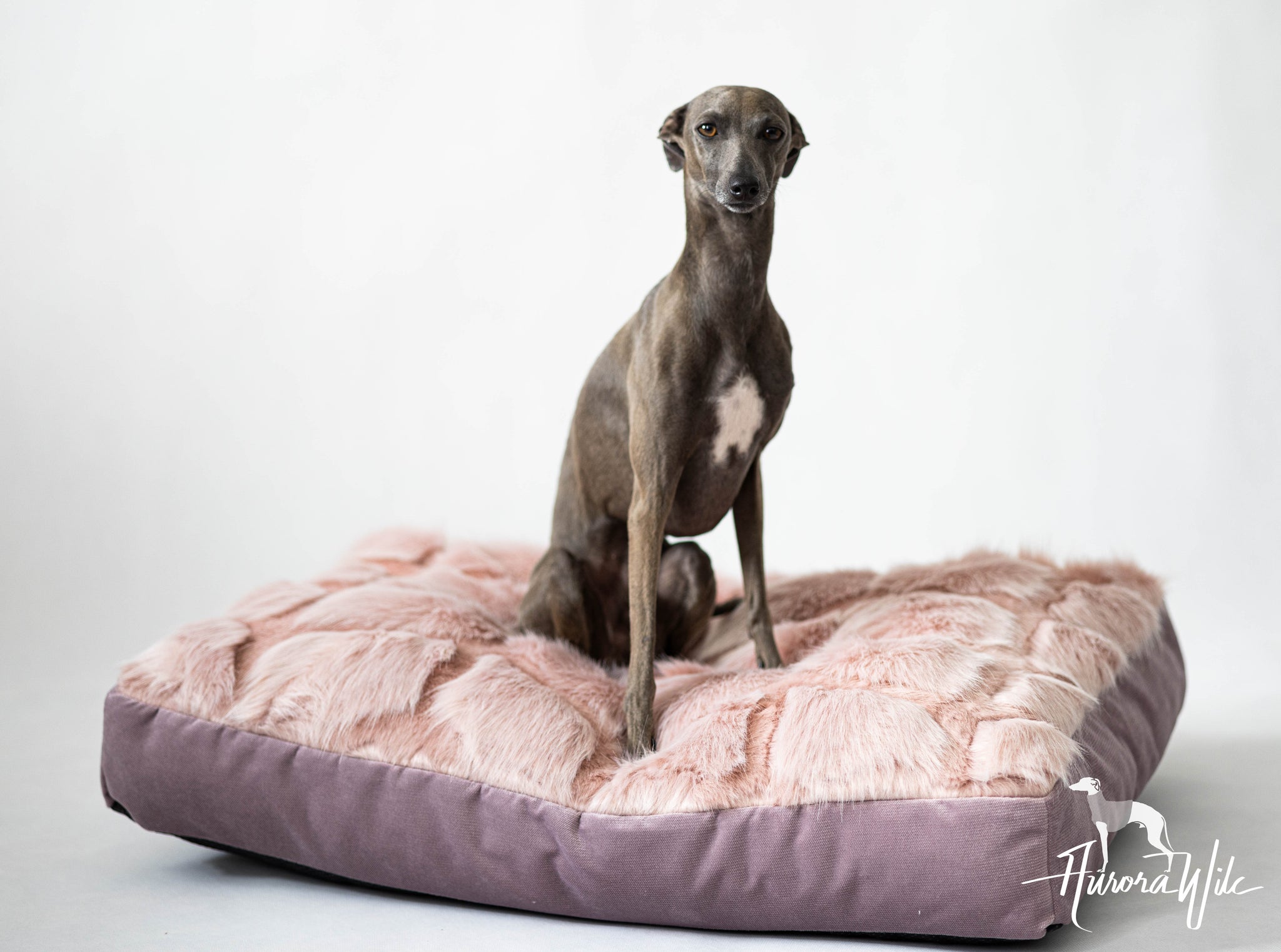 Luxury faux fur pillow in pink