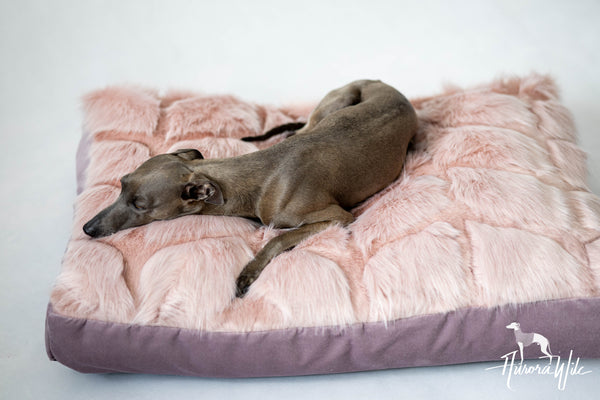 Luxury faux fur pillow in pink