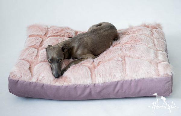 Luxury faux fur pillow in pink