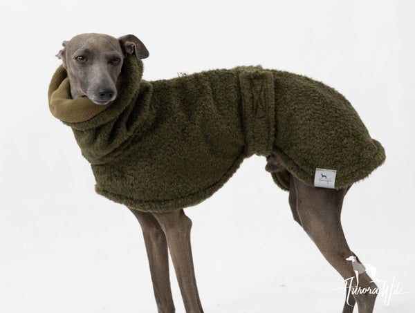 Khaki fur coat
