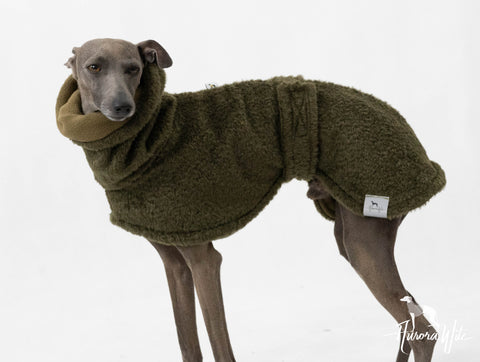 Khaki fur coat
