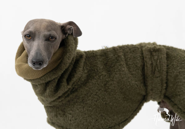 Khaki fur coat