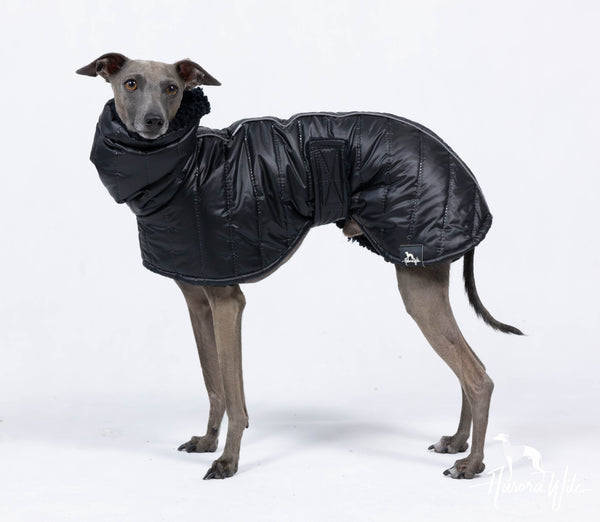Black puffer with strap