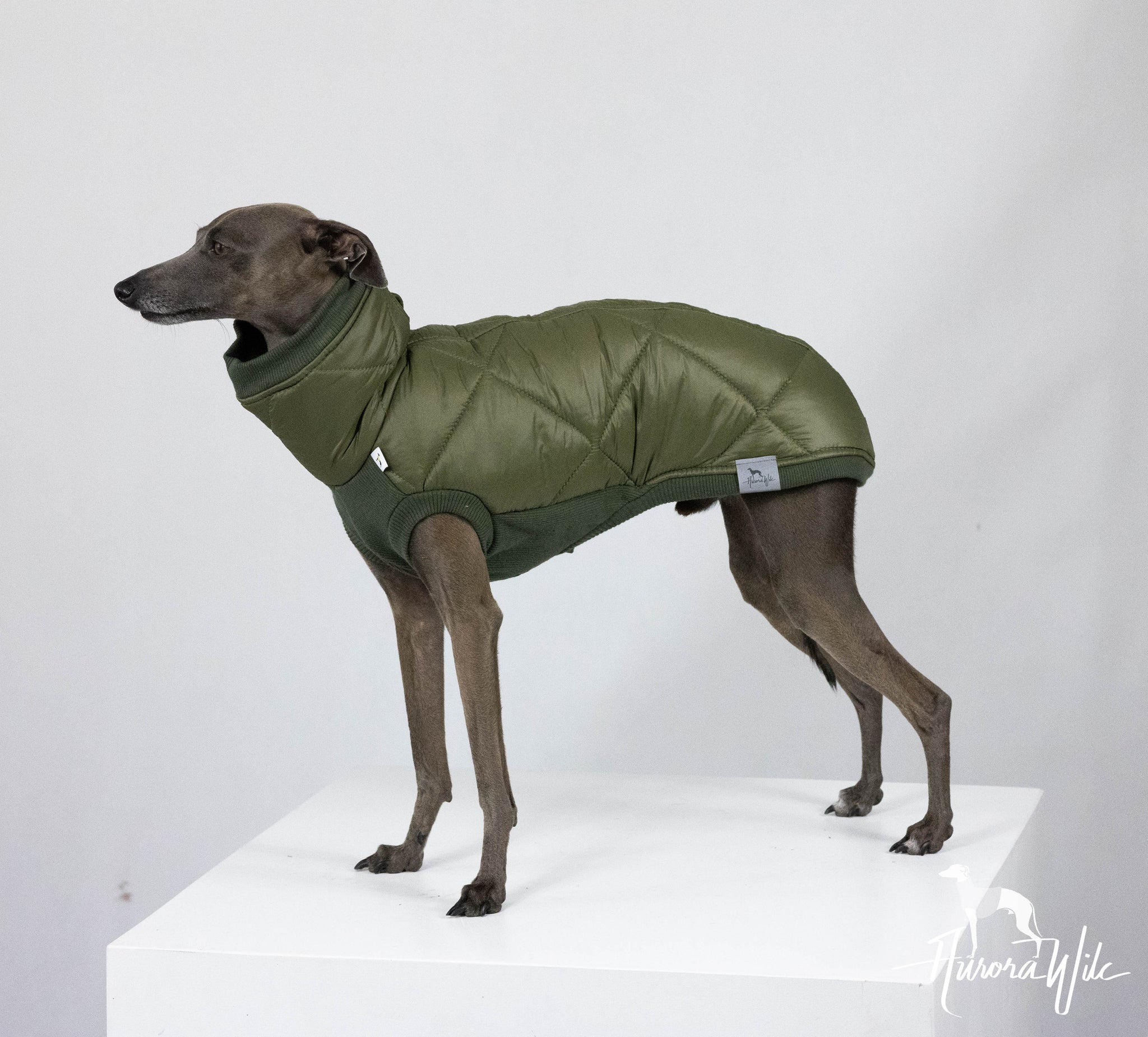 Olive puffer jumper