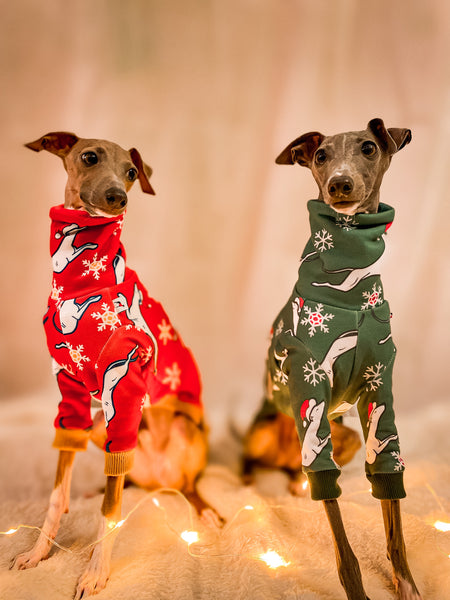 Christmas Greyhounds with sleeves